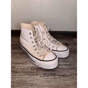 Converse Chuck Taylor All Star Lift Platform High Top White Sneakers 560846F 7W